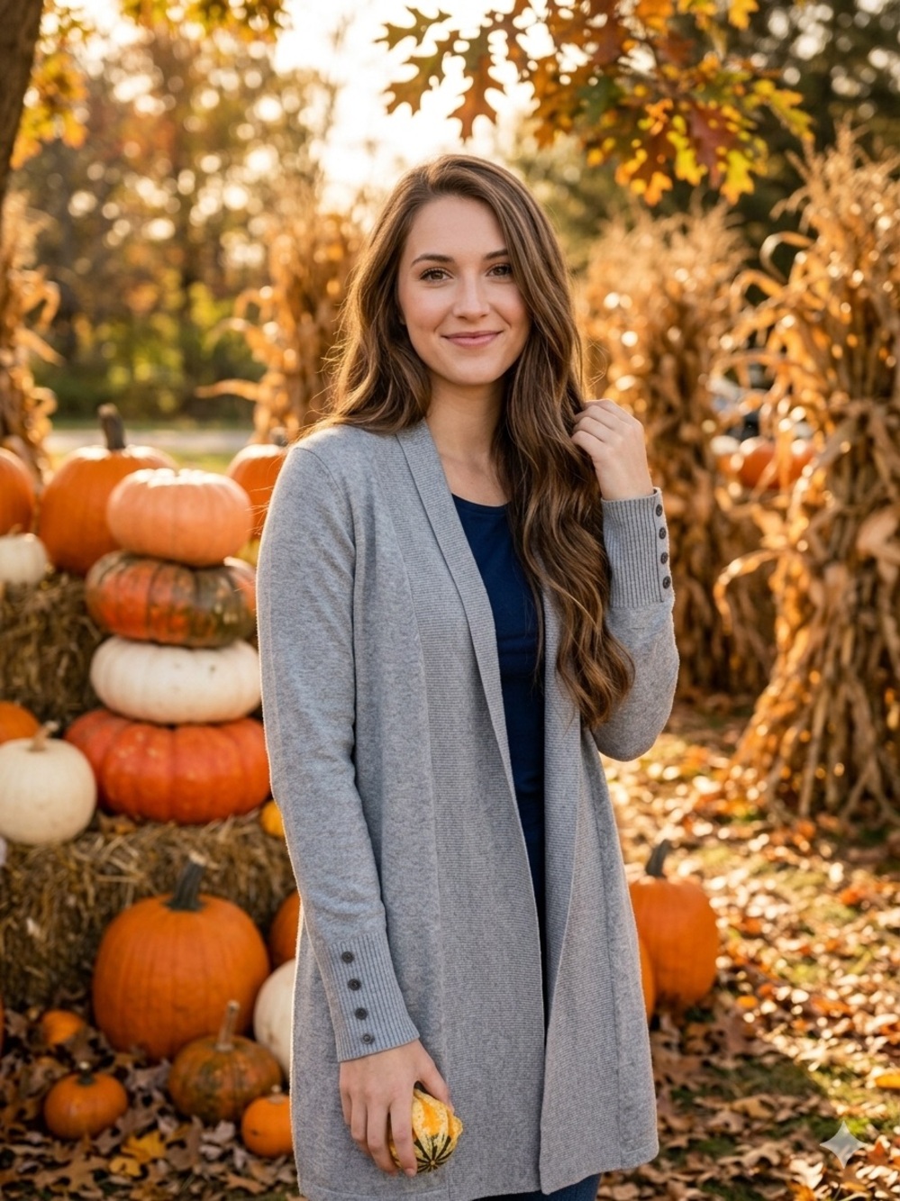 Banana Republic Light Gray Open-Front Longline Cardigan